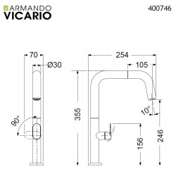 Μπαταρία Κουζίνας Armando Vicario Eva με Ντουζ 400746-110 Inox